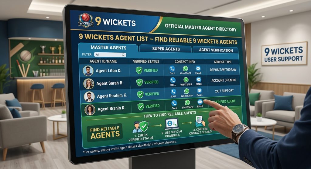 9 Wickets Agent List – Find Reliable 9 Wickets Agents
