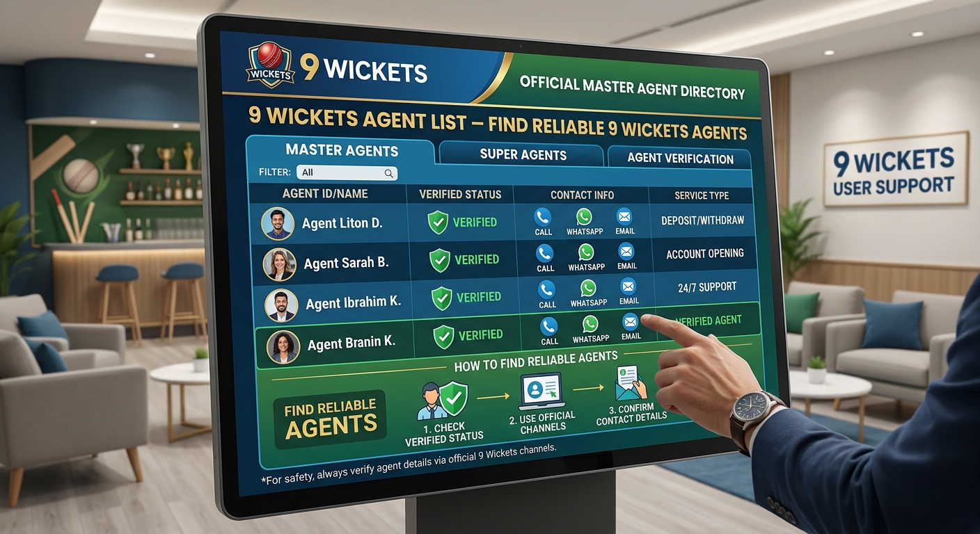 9 Wickets Agent List – Find Reliable 9 Wickets Agents